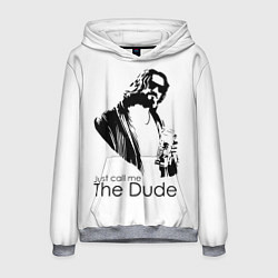 Толстовка-худи мужская Just call me the Dude, цвет: 3D-меланж