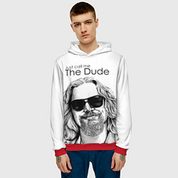 Толстовка-худи мужская Just call me the Dude, цвет: 3D-красный — фото 2