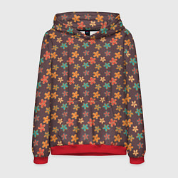 Толстовка-худи мужская Цветы Разные, цвет: 3D-красный