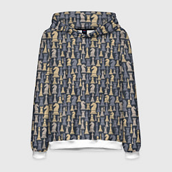 Толстовка-худи мужская Шахматист, цвет: 3D-белый