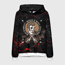 Толстовка-худи мужская Элвис Пресли Rock n roll, цвет: 3D-белый