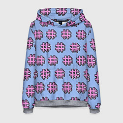 Толстовка-худи мужская ХЕШТЕГИ, цвет: 3D-меланж