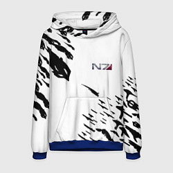 Толстовка-худи мужская MASS EFFECT ПОСЛЕДНИЙ БОЙ БЕЛ, цвет: 3D-синий