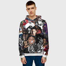 Толстовка-худи мужская Короли Рэпа KING RAP, цвет: 3D-белый — фото 2