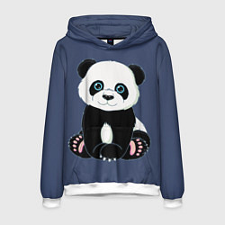 Толстовка-худи мужская Милая Панда Sweet Panda, цвет: 3D-белый