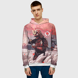 Толстовка-худи мужская Ghost of Tsushim Призрак Цусимы Z, цвет: 3D-белый — фото 2