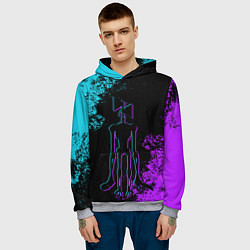 Толстовка-худи мужская НЕОНОВЫЙ СИРЕНОГОЛОВЫЙ, цвет: 3D-меланж — фото 2