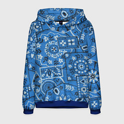 Толстовка-худи мужская КРИПС CRIPS, цвет: 3D-синий