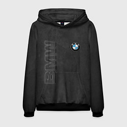 Толстовка-худи мужская BMW LOGO AND INSCRIPTION, цвет: 3D-черный