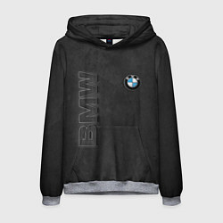 Толстовка-худи мужская BMW LOGO AND INSCRIPTION, цвет: 3D-меланж