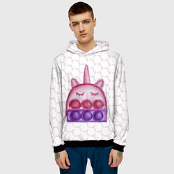 Толстовка-худи мужская POP IT ЕДИНОРОГ ПОП ИТ, цвет: 3D-черный — фото 2