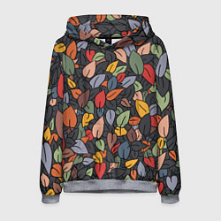 Толстовка-худи мужская Рисованная Осень, цвет: 3D-меланж
