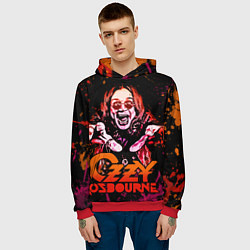 Толстовка-худи мужская Ozzy Osbourne, цвет: 3D-красный — фото 2