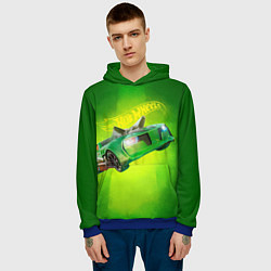 Толстовка-худи мужская Hot Wheels Хот Вилс, цвет: 3D-синий — фото 2