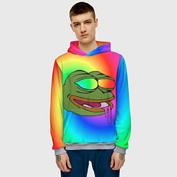 Толстовка-худи мужская Pepe rainbow, цвет: 3D-меланж — фото 2