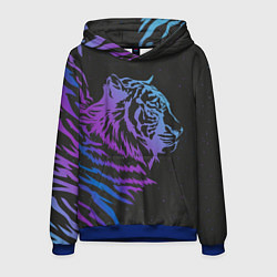 Толстовка-худи мужская Tiger Neon, цвет: 3D-синий