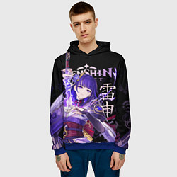 Толстовка-худи мужская Сёгун Райдэн Genshin Impact, цвет: 3D-синий — фото 2