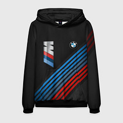 Толстовка-худи мужская BMW STRIPE, цвет: 3D-черный