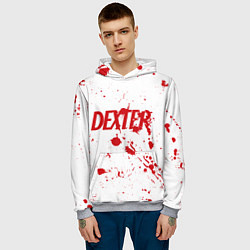 Толстовка-худи мужская Dexter logo Декстер брызги крови, цвет: 3D-меланж — фото 2