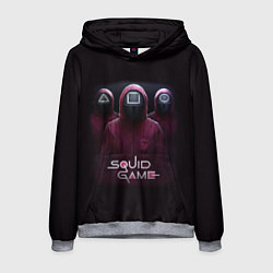 Толстовка-худи мужская SQUID GAME ИГРА В КАЛЬМАРА СОТРУДНИКИ, цвет: 3D-меланж