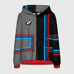 Толстовка-худи мужская Автомобиль BMW БМВ, цвет: 3D-красный