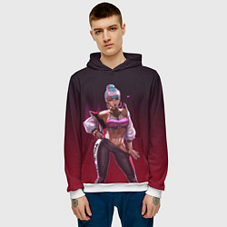 Толстовка-худи мужская League of Legends Qiyana, цвет: 3D-белый — фото 2