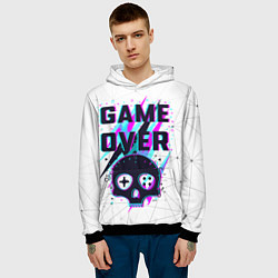 Толстовка-худи мужская Game OVER - NEON 3D, цвет: 3D-черный — фото 2