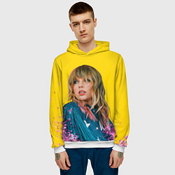 Толстовка-худи мужская Красотка Тейлор, цвет: 3D-белый — фото 2