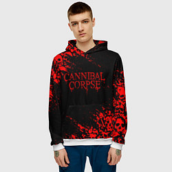 Толстовка-худи мужская CANNIBAL CORPSE КРАСНЫЕ ЧЕРЕПА, цвет: 3D-белый — фото 2