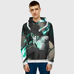 Толстовка-худи мужская Улькиорра Сифер Ulquiorra, цвет: 3D-белый — фото 2