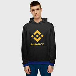 Толстовка-худи мужская БИНАНС ЛОГО CARBON BINANCE LOGO, цвет: 3D-синий — фото 2