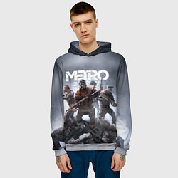 Толстовка-худи мужская МЕТРО ИСХОД АРТЁМ ,ЯДЕРНАЯ ЗИМА METRO EXODUS, цвет: 3D-меланж — фото 2