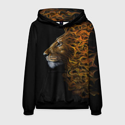 Толстовка-худи мужская ПЛАМЕННЫЙ ЛЕВ, цвет: 3D-черный