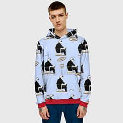 Толстовка-худи мужская Годжо паттерн, цвет: 3D-красный — фото 2