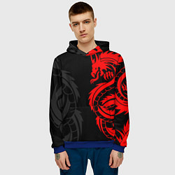 Толстовка-худи мужская КРАСНЫЙ ДРАКОН ТАТУ RED DRAGON TATTOO, цвет: 3D-синий — фото 2