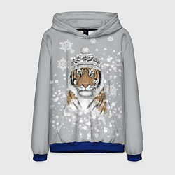 Толстовка-худи мужская Снежный тигр, цвет: 3D-синий