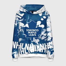 Толстовка-худи мужская Торонто Мейпл Лифс, Toronto Maple Leafs, цвет: 3D-белый