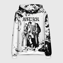 Толстовка-худи мужская Maneskin Монэскин, рок - группа, цвет: 3D-белый