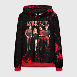 Толстовка-худи мужская Maneskin Лунный свет, рок - группа, цвет: 3D-красный