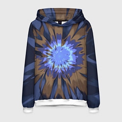 Толстовка-худи мужская Василек Абстракция, цвет: 3D-белый