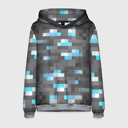 Толстовка-худи мужская АЛМАЗНАЯ РУДА DIAMOND ORE MINCRAFT, цвет: 3D-меланж