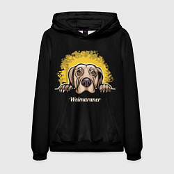 Толстовка-худи мужская Веймаранер Weimaraner, цвет: 3D-черный