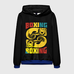Толстовка-худи мужская Бокс, Boxing, цвет: 3D-синий