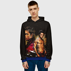 Толстовка-худи мужская Бред Питт Бойцовский клуб, цвет: 3D-синий — фото 2