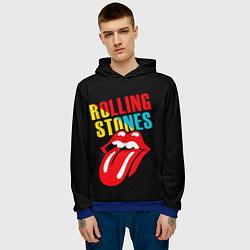 Толстовка-худи мужская Роллинг Стоунз Rolling Stones, цвет: 3D-синий — фото 2