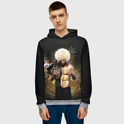 Толстовка-худи мужская Хабиб Нурмагомедов с орлом, цвет: 3D-меланж — фото 2