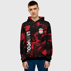 Толстовка-худи мужская Ливерпуль, Liverpool, цвет: 3D-черный — фото 2