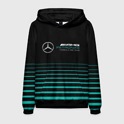 Толстовка-худи мужская Merсedes PETRONAS F1, цвет: 3D-черный