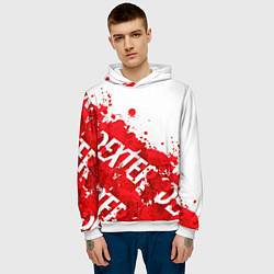 Толстовка-худи мужская Декстер, пятна крови, цвет: 3D-белый — фото 2