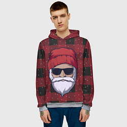 Толстовка-худи мужская SANTA HIPSTER САНТА ХИПСТЕР, цвет: 3D-меланж — фото 2